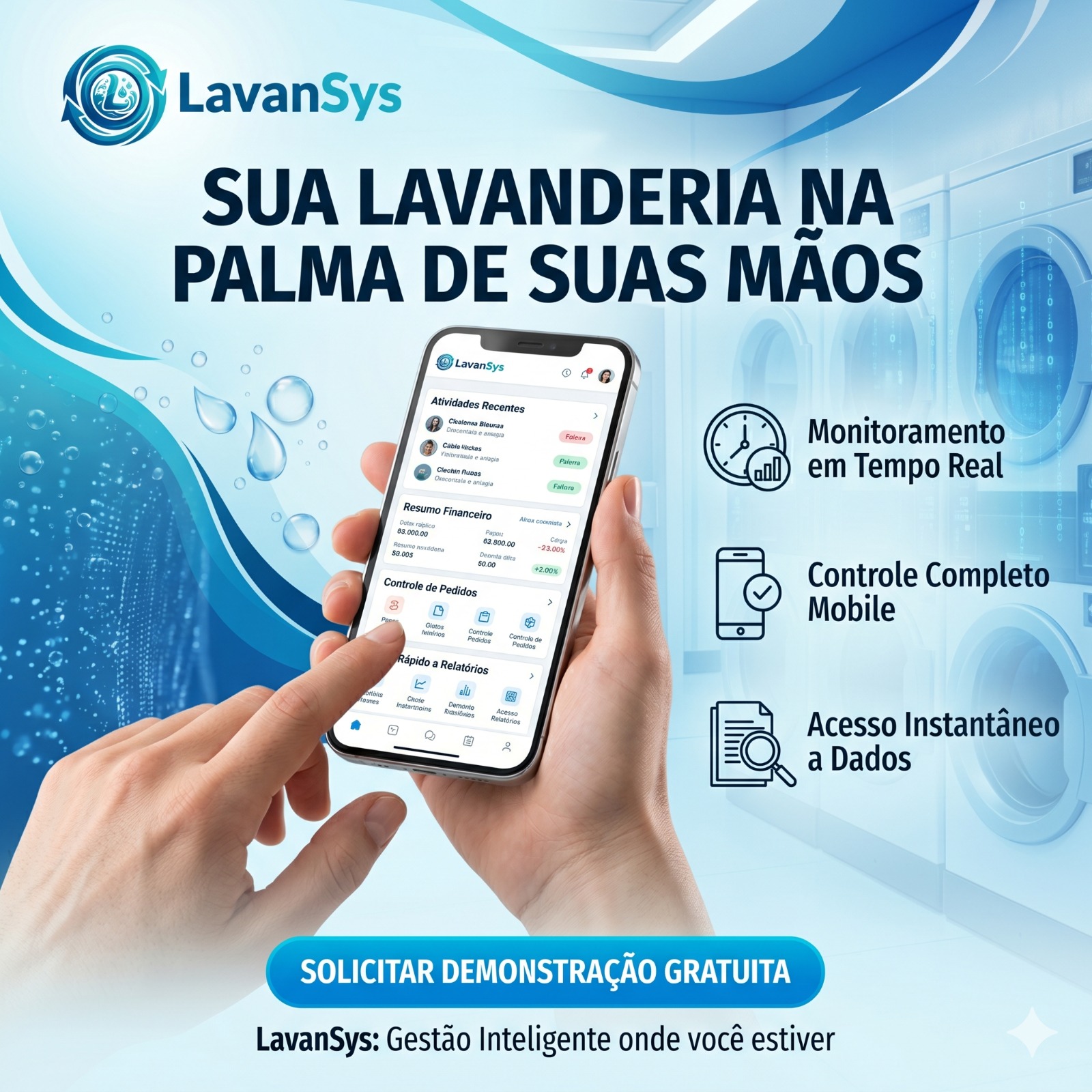 LavanSys no celular – Sua lavanderia na palma da mão